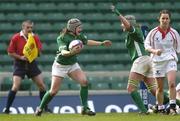 6 March 2004; Rachel Boyd, left, of Ireland celebrates after scoring her side's first try with team-mate Joy Neville during the Women's Six Nations Rugby Championship match between England and Ireland at Twickenham Stadium in Twickenham, England. Photo by Brendan Moran/Sportsfile