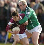 7 March 2004; Nickey Joyce of Galway in action against Diarmuid Sheehy of Limerick during the Allianz Football League Division 1B Round 4 match between Galway and Limerick at Duggan Park in Ballinasloe, Galway. Photo by Pat Murphy/Sportsfile