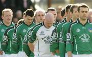 7 March 2004; The Limerick team stand for a minutes silence in memory of Tyrone's Cormac McAnallen ahead of the Allianz Football League Division 1B Round 4 match between Galway and Limerick at Duggan Park in Ballinasloe, Galway. Photo by Pat Murphy/Sportsfile