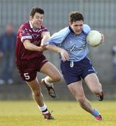 7 March 2004; Declan Lally of Dublin in action against Brian Morley of Westmeath during the Allianz Football League Division 1A Round 4 match between Westmeath and Dublin at Cusack Park in Mullingar, Westmeath. Photo by Ray McManus/Sportsfile