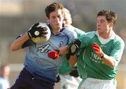 14 March 2004; Declan O'Mahony of Dublin in action against Ryan Keenan of Fermanagh during the Allianz Football League Division 1A Round 5 match between Fermanagh and Dublin at Brewster Park in Enniskillen, Fermanagh. Photo by David Maher/Sportsfile