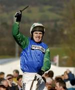 16 March 2004; Jockey Tony McCoy celebrates after winning the Irish Independent Arkle Challenge Trophy Chase on Well Chief during Day One of the Cheltenham Racing Festival at Prestbury Park in Cheltenham, England. Photo by Pat Murphy/Sportsfile