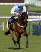 16 March 2004; Hardy Eustace, with Conor O'Dwyer up, on their way to winning the Smurfit Champion Hurdle Challenge Trophy during Day One of the Cheltenham Racing Festival at Prestbury Park in Cheltenham, England. Photo by Damien Eagers/Sportsfile