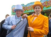 17 March 2004; Racegoers Gareth Daniel, left, and Carl Poore, both from Dorset, England, ahead of racing on Day Two of the Cheltenham Racing Festival at Prestbury Park in Cheltenham, England. Photo by Pat Murphy/Sportsfile