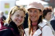 18 March 2004; Racegoers Marina O'Hara, left, from Rostrevor, Co. Down, and Mary Carthy, from Castlebellingham, Co. Louth, prior to racing on Day Three of the Cheltenham Racing Festival at Prestbury Park in Cheltenham, England. Photo by Damien Eagers/Sportsfile