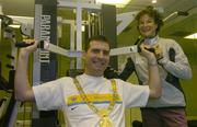 18 March 2004; Sonia O'Sullivan, who confirmed her participation in BUPA Ireland Run, is pictured with Lord Mayor of Dublin Royston Brady at Jury's Hotel in Ballsbridge, Dublin. Photo by Brian Lawless/Sportsfile