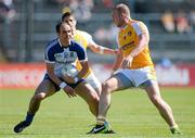 9 June 2013; Paul Finlay of Monaghan in action against Sean McVeigh of Antrim during the Ulster GAA Football Senior Championship Quarter-Final between Antrim and Monaghan at Casement Park in Belfast, Antrim. Photo by Oliver McVeigh/Sportsfile