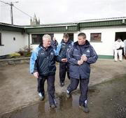 25 February 2007; Dublin manager Paul Caffrey, right, with selectors, Dave Billings, and Brian Talty, leave the dressing rooms. Allianz National Football League, Division 1A, Round 3, Donegal v Dublin, Fr. Tierney Park, Ballyshannon, Co. Donegal. Picture Credit: Oliver McVeigh / SPORTSFILE