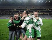 10 March 2007; Greencastle players celebrate at the end of the game. Duagh (Kerry) v Greencastle (Tyrone), All-Ireland Junior Club Football Championship Final, Croke Park, Dublin. Photo by Sportsfile