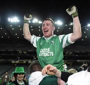 10 March 2007; Collie Tuohey, Greencastle, celebrates at the end of the game. Duagh (Kerry) v Greencastle (Tyrone), All-Ireland Junior Club Football Championship Final, Croke Park, Dublin. Photo by Sportsfile