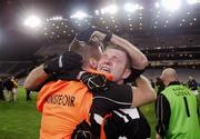 10 March 2007; Ardfert's Shane Griffin is embraced by his manager Pat O'Driscoll at the end of the game. Ardfert (Kerry) v Eoghan Ruadh (Derry), All-Ireland Intermediate Club Football Championship Final, Croke Park, Dublin. Photo by Sportsfile *** Local Caption ***