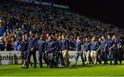 26 September 2014; Members of the Leinster Under-19 Team during a Lap of Honour at half-time in the Guinness PRO12 Round 4 clash between Leinster and Cardiff Blues at the RDS, Ballsbridge, Dublin. Picture credit: Piaras Ó Mídheach / SPORTSFILE