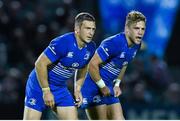 26 September 2014; Jimmy Gopperth, left, and Ian Madigan, Leinster. Guinness PRO12, Round 4, Leinster v Cardiff Blues, RDS, Ballsbridge, Dublin. Picture credit: Ramsey Cardy / SPORTSFILE