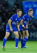 26 September 2014; Jimmy Gopperth, left, and Ian Madigan, Leinster. Guinness PRO12, Round 4, Leinster v Cardiff Blues, RDS, Ballsbridge, Dublin. Picture credit: Ramsey Cardy / SPORTSFILE