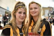 27 September 2014; Kilkeeny supporters Niamh Gallagher, left, and Aoife Naddy, both from Gowran, Co. Kilkenny, ahead of the game. GAA Hurling All Ireland Senior Championship Final Replay, Kilkenny v Tipperary. Croke Park, Dublin. Picture credit: David Maher / SPORTSFILE