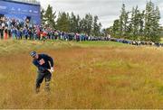 27 September 2014; Rickie Fowler, Team USA, plays from the thick rough back onto the 8th fairway during the afternoon Foursomes Match against Victor Dubuisson and Rory McIlroy, Team Europe. The 2014 Ryder Cup, Day 2. Gleneagles, Scotland. Picture credit: Matt Browne / SPORTSFILE
