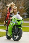 8 March 2007; Models Katy French and Sarah Kavanagh, right, with the Ducati motogp bike at the launch of RTÉ Television's live coverage of the MotoGP World Championship which begins on RTÉ Two this Saturday. Coverage is sponsored by Bridgestone and includes the live broadcast of all 18 races on RTÉ Two. RTÉ, Donnybrook, Dublin. Picture credit: Pat Murphy / SPORTSFILE