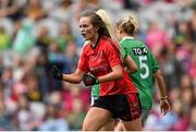 28 September 2014; Down's Sinead McNamee celebrates a point. TG4 All-Ireland Ladies Football Intermediate Championship Final, Down v Fermanagh. Croke Park, Dublin. Picture credit: Ramsey Cardy / SPORTSFILE