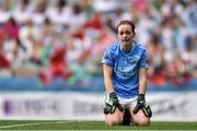28 September 2014; Fermanagh's Shauna Murphy dejected after conceding a fourth goal. TG4 All-Ireland Ladies Football Intermediate Championship Final, Down v Fermanagh. Croke Park, Dublin. Picture credit: Ramsey Cardy / SPORTSFILE