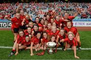 28 September 2014; The Down players celebrate with the cup after the game. TG4 All-Ireland Ladies Football Intermediate Championship Final, Down v Fermanagh. Croke Park, Dublin. Picture credit: Brendan Moran / SPORTSFILE