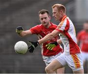 28 September 2014; Richie Feeney, Castlebar Mitchels, in action against Darragh Henry, Garrymore. Mayo County Senior Football Championship, Semi-Final, Castlebar Mitchels v Garrymore, Elverys MacHale Park, Castlebar, Co. Mayo. Picture credit: David Maher / SPORTSFILE