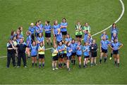 28 September 2014; Dublin manager Gregory McGonigle and his players after the game. TG4 All-Ireland Ladies Football Senior Championship Final, Cork v Dublin. Croke Park, Dublin. Picture credit: Ray McManus / SPORTSFILE