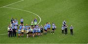 28 September 2014; Dublin manager Gregory McGonigle and his players after the game. TG4 All-Ireland Ladies Football Senior Championship Final, Cork v Dublin. Croke Park, Dublin. Picture credit: Ray McManus / SPORTSFILE