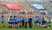 28 September 2014; The dejected Dublin team after the game. TG4 All-Ireland Ladies Football Senior Championship Final, Cork v Dublin. Croke Park, Dublin. Picture credit: Brendan Moran / SPORTSFILE