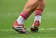 28 September 2014; Cork's Valerie Mulcahy wears 'Rainbow Laces' in support of the anti-homophobia in sport campaign. TG4 All-Ireland Ladies Football Senior Championship Final, Cork v Dublin. Croke Park, Dublin. Picture credit: Ramsey Cardy / SPORTSFILE