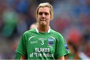 28 September 2014; Fermanagh's Kyla McManus leaves the pitch dejected after the game. TG4 All-Ireland Ladies Football Intermediate Championship Final, Down v Fermanagh. Croke Park, Dublin. Picture credit: Ramsey Cardy / SPORTSFILE