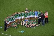 28 September 2014; Members of the Fermanagh team comfort each other after the game. TG4 All-Ireland Ladies Football Intermediate Championship Final, Down v Fermanagh. Croke Park, Dublin. Picture credit: Ray McManus / SPORTSFILE