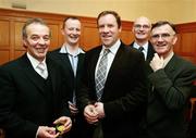 3 March 2007; Paddy Park, John Kelly, Fergal Logan, John Mackle and Brendan McGeary during the Captains Table Dinner at the close of the 2007 Sigerson Cup. Queen's University, Belfast, Co. Antrim. Picture credit: Oliver McVeigh / SPORTSFILE