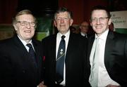 3 March 2007; Hugh O'Kane, Felix McKnight and Paul McErlain during the Captains Table Dinner at the close of the 2007 Sigerson Cup. Queen's University, Belfast, Co. Antrim. Picture credit: Oliver McVeigh / SPORTSFILE