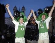 16 March 2007; Ireland rugby fans James, left, and Thomas McGarvey, from Co. Tyrone, at the Spanish Steps, ahead of RBS Six Nations game between Ireland and Italy. Rome, Italy. Picture credit: Brendan Moran / SPORTSFILE