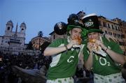 16 March 2007; Ireland rugby fans James, left, and Thomas McGarvey, from Co. Tyrone, at the Spanish Steps, ahead of RBS Six Nations game between Ireland and Italy. Rome, Italy. Picture credit: Brendan Moran / SPORTSFILE