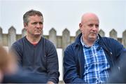 28 September 2014; Newly appointed joint Mayo managers, Noel Connelly, left and Pat Holmes, look on from the stand during the game between Castlebar Mitchels and  Garrymore. Mayo County Senior Football Championship, Semi-Final, Castlebar Mitchels v Garrymore, Elverys MacHale Park, Castlebar, Co. Mayo. Picture credit: David Maher / SPORTSFILE