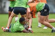 29 September 2014; Connacht's Niyi Adeolokun in action during squad training ahead of their Guinness Pro 12, Round 5, match against Cardiff Blues on Friday. Connacht Rugby Squad Training, Rosemount, Sportsground, Galway. Picture credit: Barry Cregg / SPORTSFILE