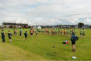 29 September 2014; A general view of the Connacht squad during training ahead of their Guinness Pro 12, Round 5, match against Cardiff Blues on Friday. Connacht Rugby Squad Training, Rosemount, Sportsground, Galway. Picture credit: Barry Cregg / SPORTSFILE