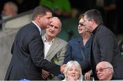 27 September 2014; Mayor of Boston Marty Walsh is greeted by Diarmuid Martin, Archbishop of Dublin, and Mary and Martin McAleese ahead of the game. GAA Hurling All Ireland Senior Championship Final Replay, Kilkenny v Tipperary. Croke Park, Dublin. Picture credit: Stephen McCarthy / SPORTSFILE