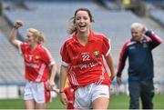 28 September 2014; Cork's Eimear Scally celebrates after the game. TG4 All-Ireland Ladies Football Senior Championship Final, Cork v Dublin. Croke Park, Dublin. Picture credit: Ramsey Cardy / SPORTSFILE
