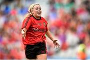 28 September 2014; Down's Lauren Cunningham celebrates at the final whistle. TG4 All-Ireland Ladies Football Intermediate Championship Final, Down v Fermanagh. Croke Park, Dublin. Picture credit: Ramsey Cardy / SPORTSFILE