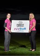 30 September 2014; International Middle Distance Athlete Ciara Mageean along with Dunboyne AC Fit4Youth Group launches the Forest Feast sponsorship of the Athletics Ireland Fit4Youth Programme. Pictured at the launch are Ciara Mageean, left, and Christine Whelan, National Sales Manager, Forest Feast. Dunboyne A.C, Dunboyne, Co. Meath. Picture credit: Ramsey Cardy / SPORTSFILE