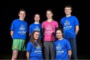 30 September 2014; International Middle Distance Athlete Ciara Mageean along with Dunboyne AC Fit4Youth Group launches the Forest Feast sponsorship of the Athletics Ireland Fit4Youth Programme. Pictured at the launch is Ciara Mageean, third from left, with participants, back row, from left, Kevin Kilhane, Emily Ryan, David Hughes, front row, Lauren Fowler, left, and Susan Kilhane. Dunboyne A.C, Dunboyne, Co. Meath. Picture credit: Ramsey Cardy / SPORTSFILE
