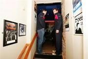 27 February 2007; Marcus Horan and Tim McGann arrive at the Munster Rugby Supporters Club question and answer night at Dolan's Bar, Limerick. Picture credit: Kieran Clancy / SPORTSFILE