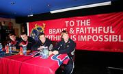 27 February 2007; Munster players Tim McGann, Marcus Horan, Ian Dowling and Jerry Flannery at the Munster Rugby Supporters Club question and answer night at Dolan's Bar, Limerick. Picture credit: Kieran Clancy / SPORTSFILE
