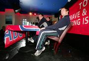 27 February 2007; Ian Dowling, Marcus Horan and Jerry Flannery, at the Munster Rugby Supporters Club question and answer night at Dolan's Bar, Limerick. Picture credit: Kieran Clancy / SPORTSFILE
