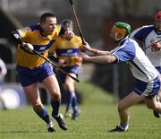 18 March 2007; Barry Nugent, Clare, in action against Aidan Kearney, Waterford. Clare v Waterford, Allianz National Hurling League, Division 1A, Round 3, Cusack Park, Ennis, Co. Clare. Picture credit: Ray McManus / SPORTSFILE