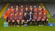 15 March 2007; The Bohemians F.C squad, front row, left to right, Chris Kingsberry, Conor Powell, Kevin Hunt, Sean Connor, manager, Gerry Cuffe, Club President, Harpal Singh, Neale Fenn, Stephen Rice, 2nd row left to right, Javier deCastro, Physio, John Paul Kelly, Thomas Heary, Dessie Byrne, Brian Murphy, Lee Boyle, Mark Rossiter, Owen Heary, Colin O'Connor, Equipment manager, back row left to right, Gary Matthews, Goalkeeping coach, Glen Crowe, Jason McGuinness, Darren Mansaram, Dean Pooley, Liam Burns, John Daffy, Fitness Coach, and Alan Caffrey, Coach, at a photocall in Dalymount Park, Dublin. Picture Credit: Brian Lawless / SPORTSFILE