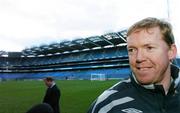 20 March 2007; Republic of Ireland manager Steve Staunton during a pitch side press conference at the end of squad training. Croke Park, Dublin. Picture credit: David Maher / SPORTSFILE