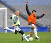 21 March 2007; Republic of Ireland's Lee Carsley in action against Stephen Kelly during squad training. Croke Park, Dublin. Picture credit: David Maher / SPORTSFILE